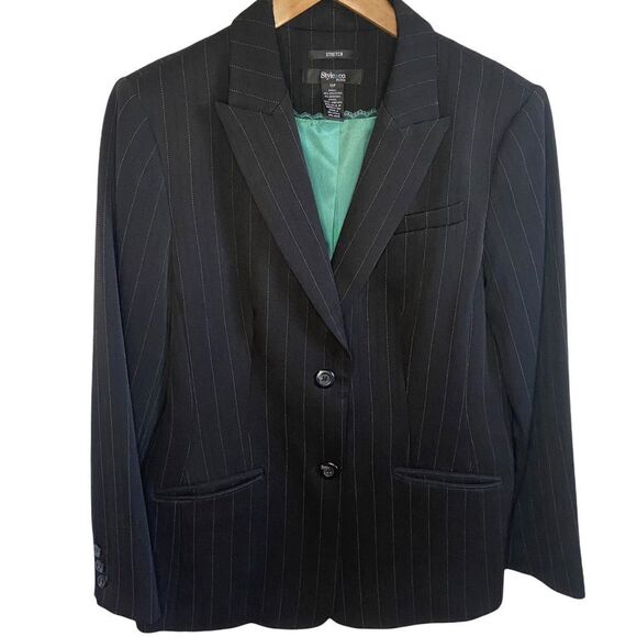 Style & Co pin stripe black blazer - Picture 1 of 9